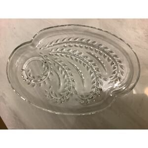 Vintage Federal Glass lunch tray wheat pattern